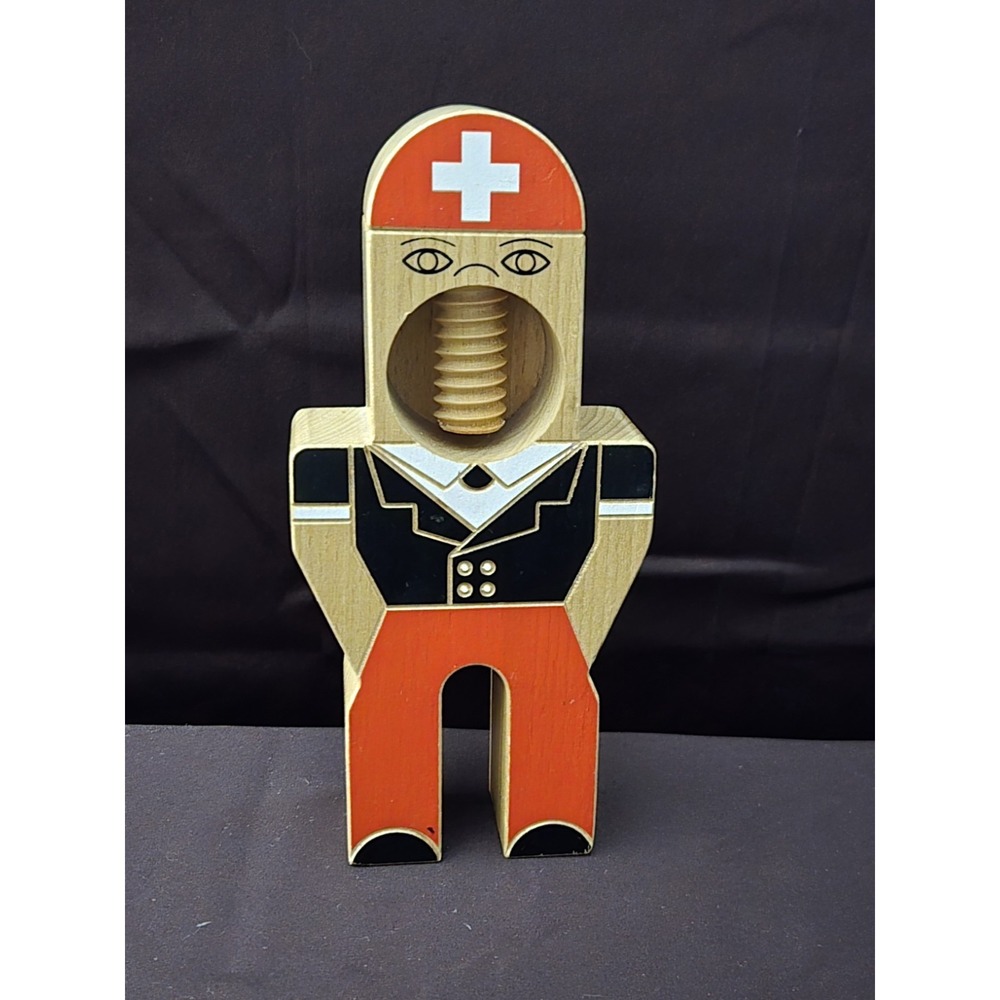 Vintage Wooden Swiss Nut Cracker. Hand Carved And Very Unique Piece 1960's-70's‎